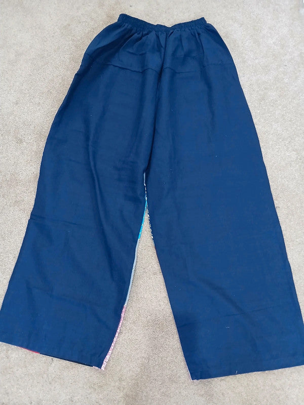 Cotton Navy Blue Multicolour Harem Pants Unique Random Patchwork Hippie Trousers