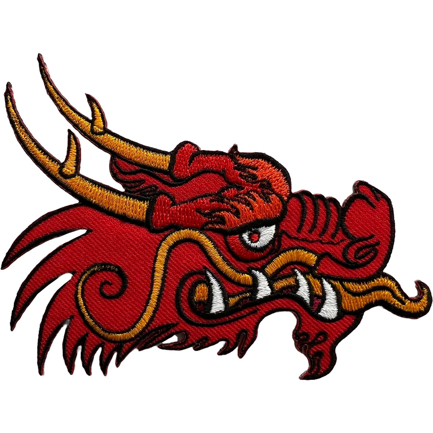 Red Chinese Dragon Patch Embroidery Badge Iron Sew On Trousers Coat T Shirt Bags