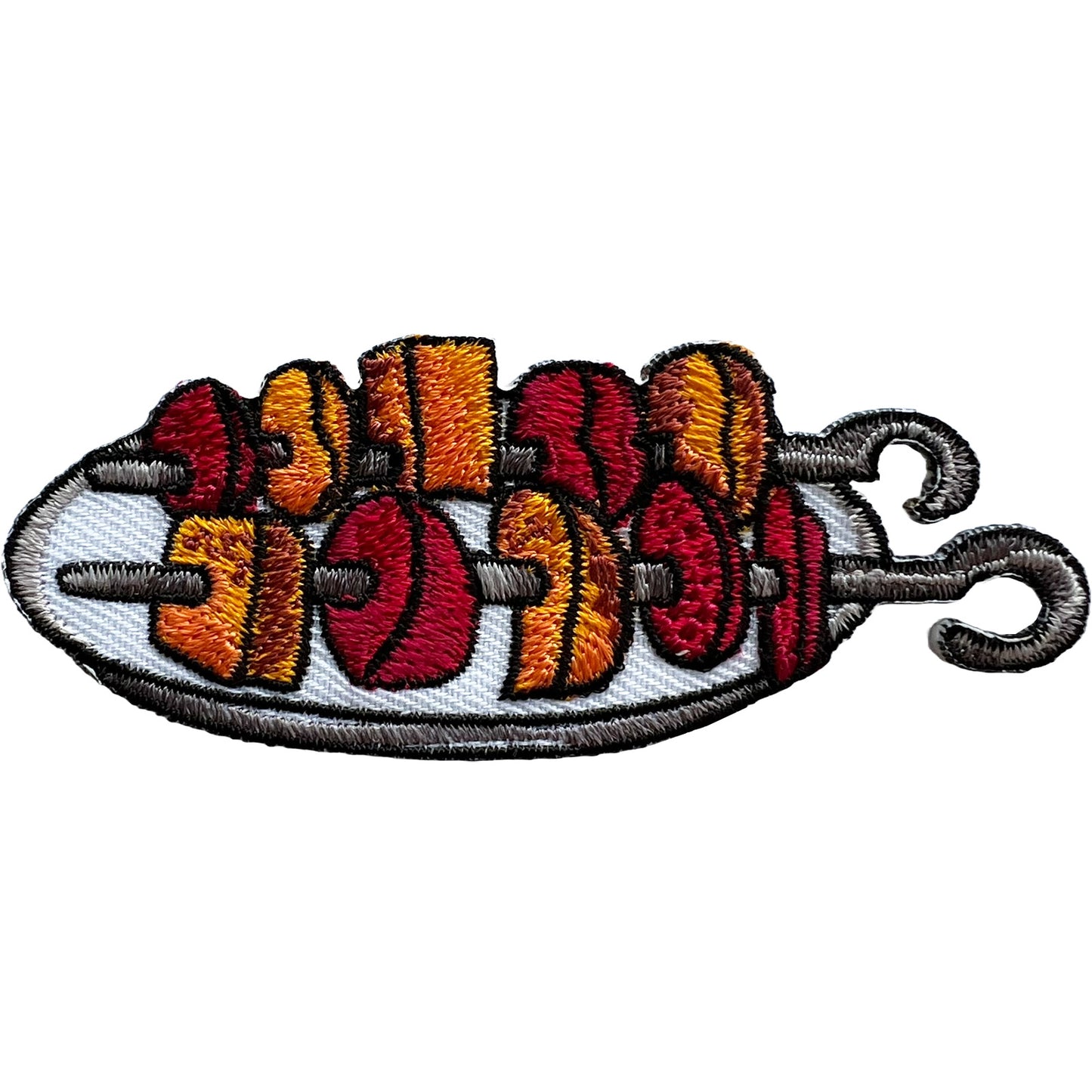 Barbecue Skewers Patch Iron Sew On Clothes Chef Apron Food BBQ Embroidered Badge