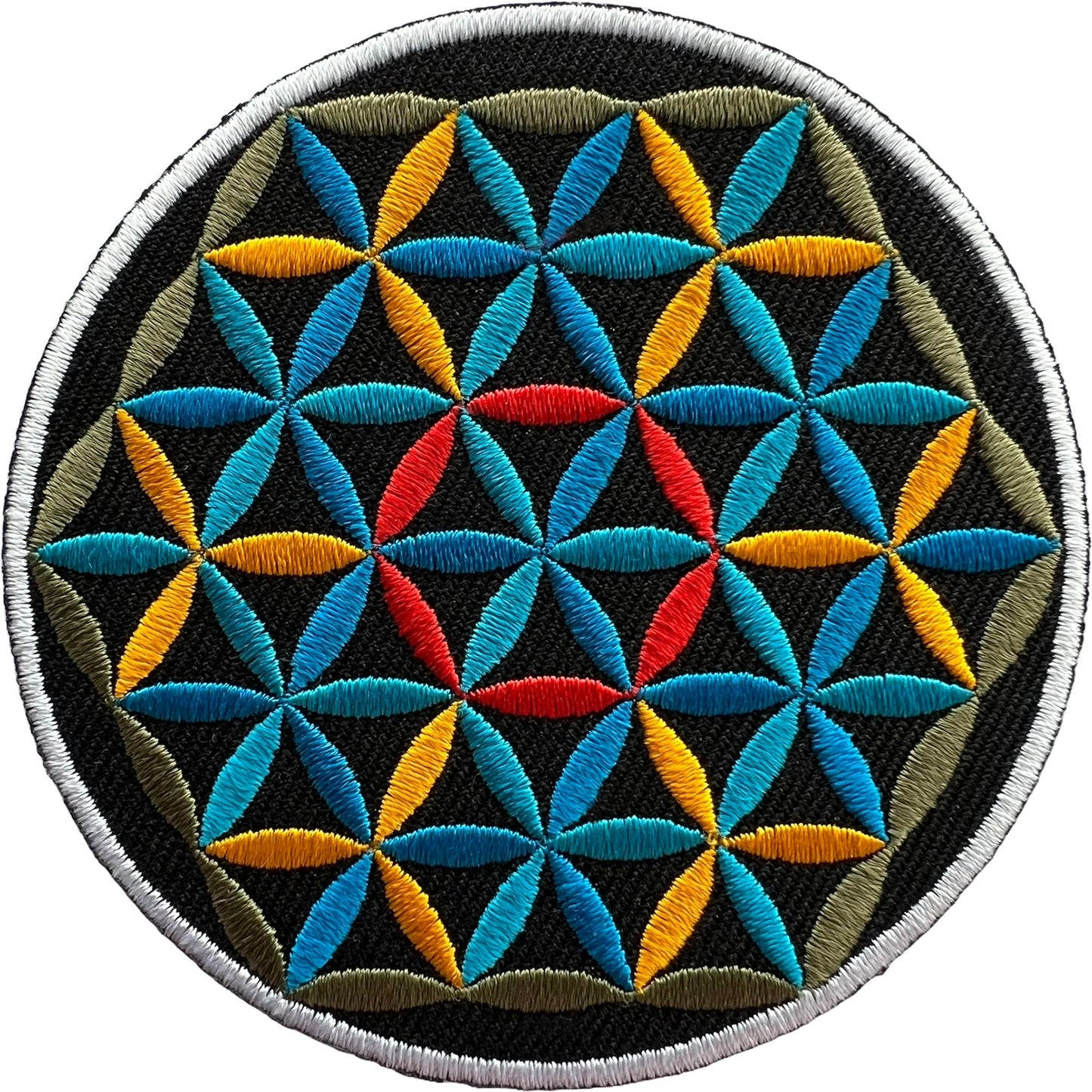 Mandala Flower of Life Patch Iron Sew On Jeans Jacket Clothes Embroidered Badge