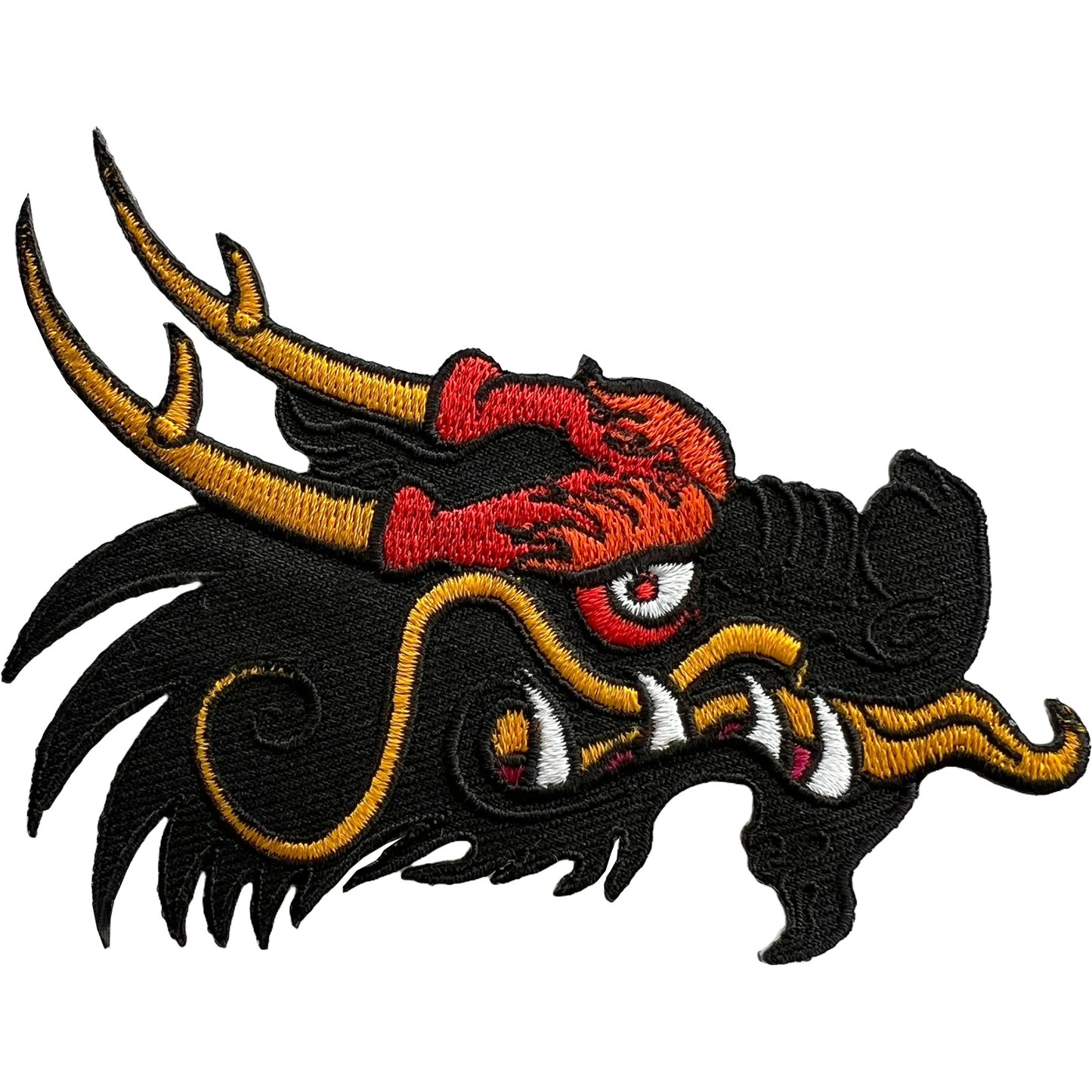 Black Chinese Dragon Patch Embroidered Badge Iron Sew On T Shirts Jackets Jeans