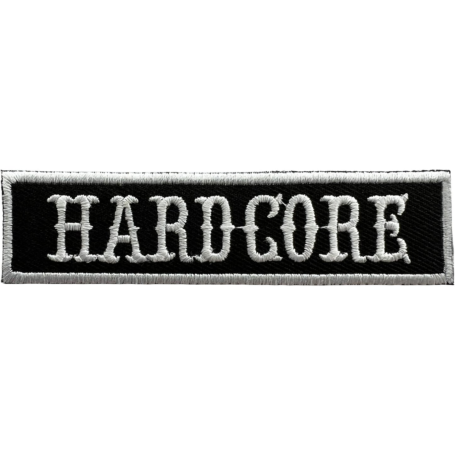 Hardcore Iron Sew On Patch Motorcycle Motorbike Clothes Jacket Bag Biker Badge