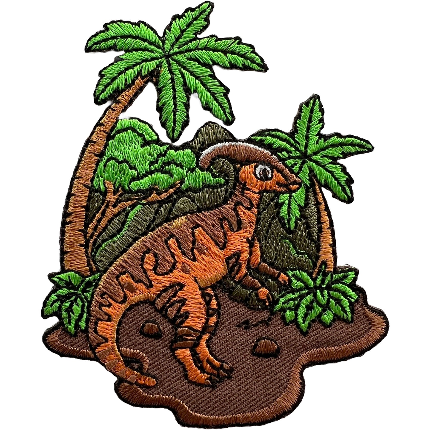 Dinosaur Palm Trees Patch Embroidered Badge Iron Sew On T Shirt Jeans Bag Crafts