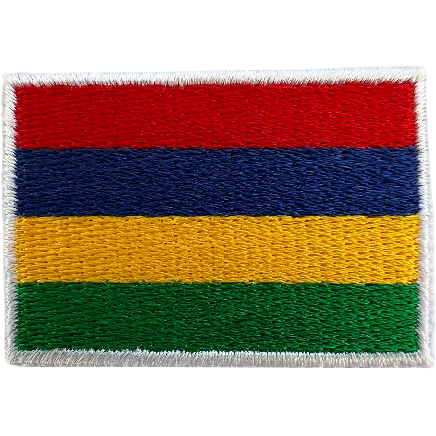 Mini Mauritius Flag Patch Iron Sew On T Shirt Jacket Bag Small Embroidered Badge