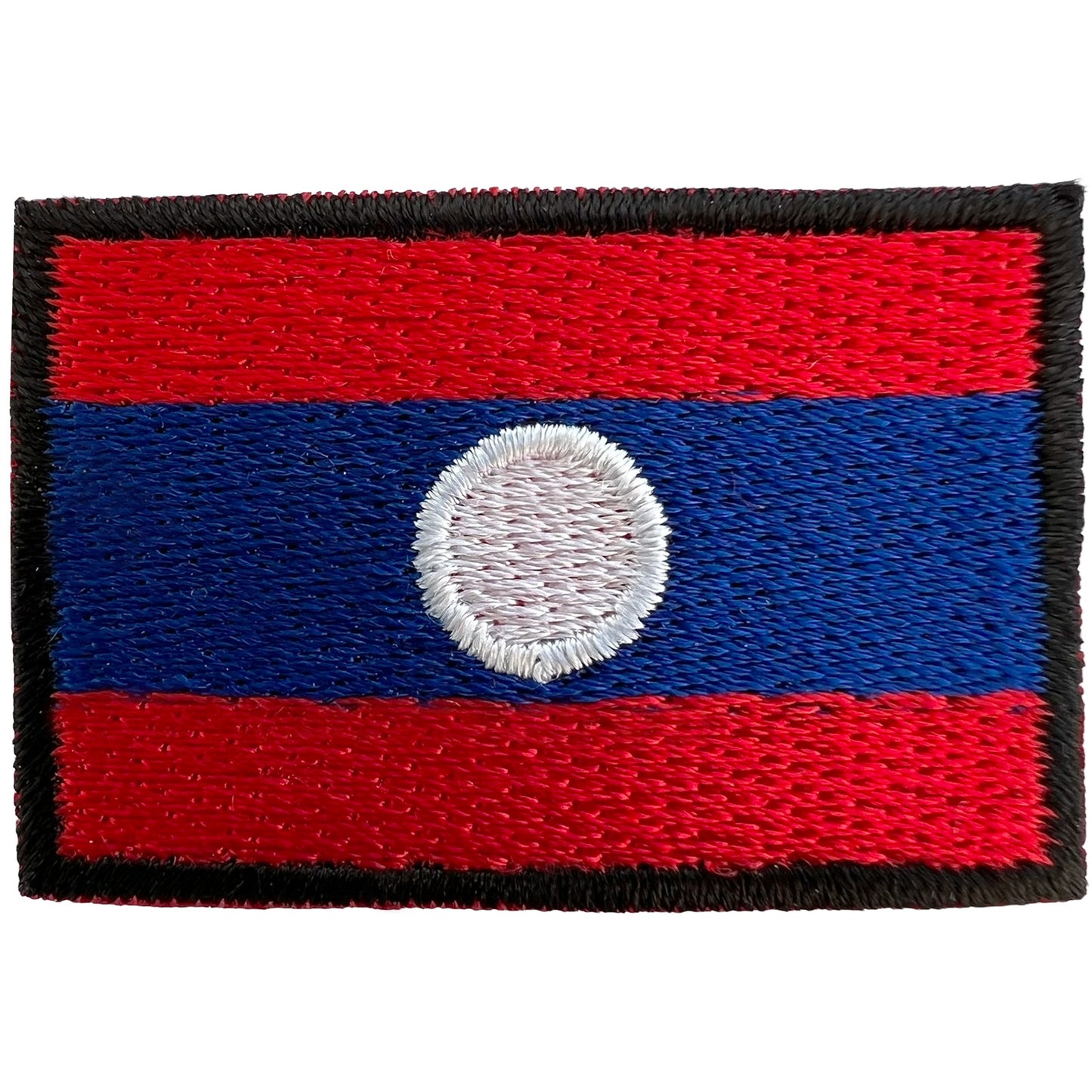 Mini Laos Flag Patch Iron Sew On Clothes Jeans Jacket Bag Small Embroidery Badge