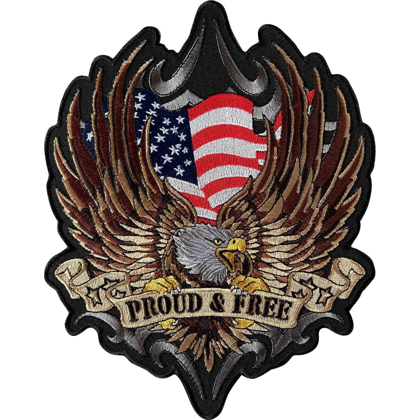 Big Large Eagle USA Flag Patch Iron On Sew On Motorbike Jacket Embroidered Badge