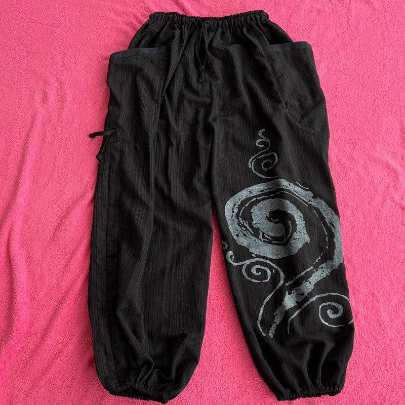 Black Harem Pants Genie Bohemian Baggy Gypsy Aladdin Hippie Trousers One Size