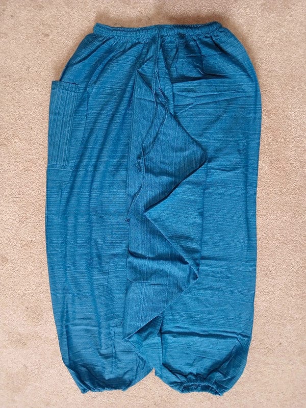 Blue Turquoise Genie Harem Pants Travel Holiday Summer Baggy Wide Hippy Trousers