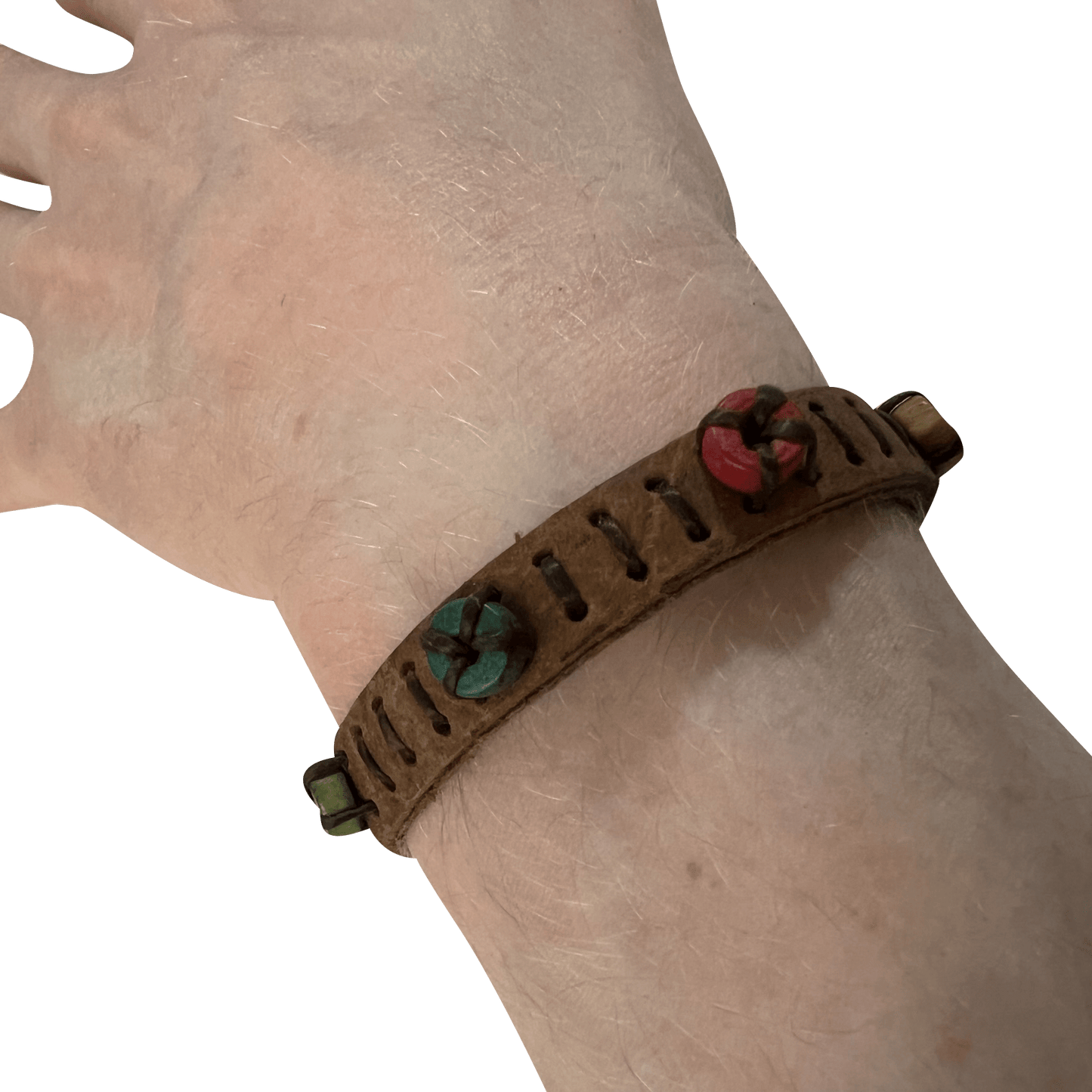 Brown Leather Bracelet Wristband Bangle Mens Womens Gothic Punk Rock Jewellery