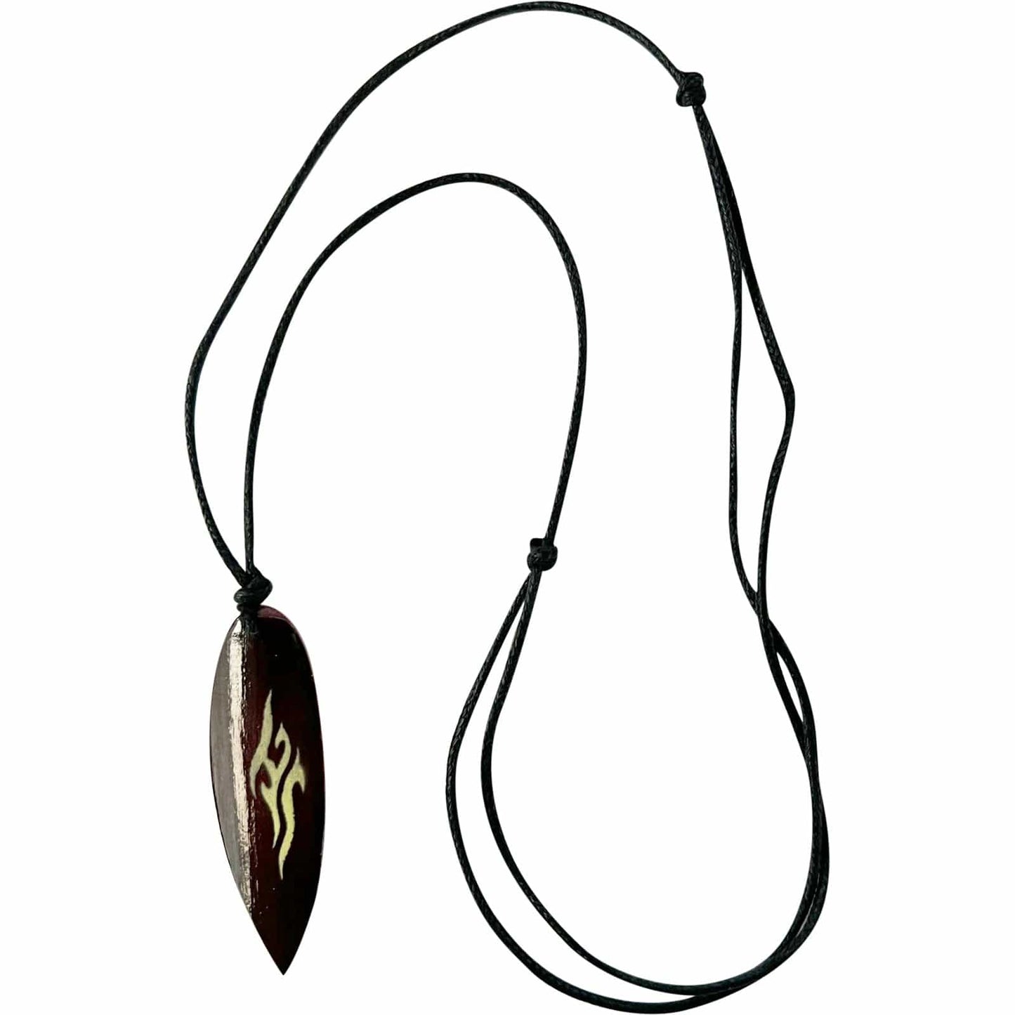 Brown Wooden Surfboard Pendant Necklace Cord Chain Mens Womens Wood Jewellery