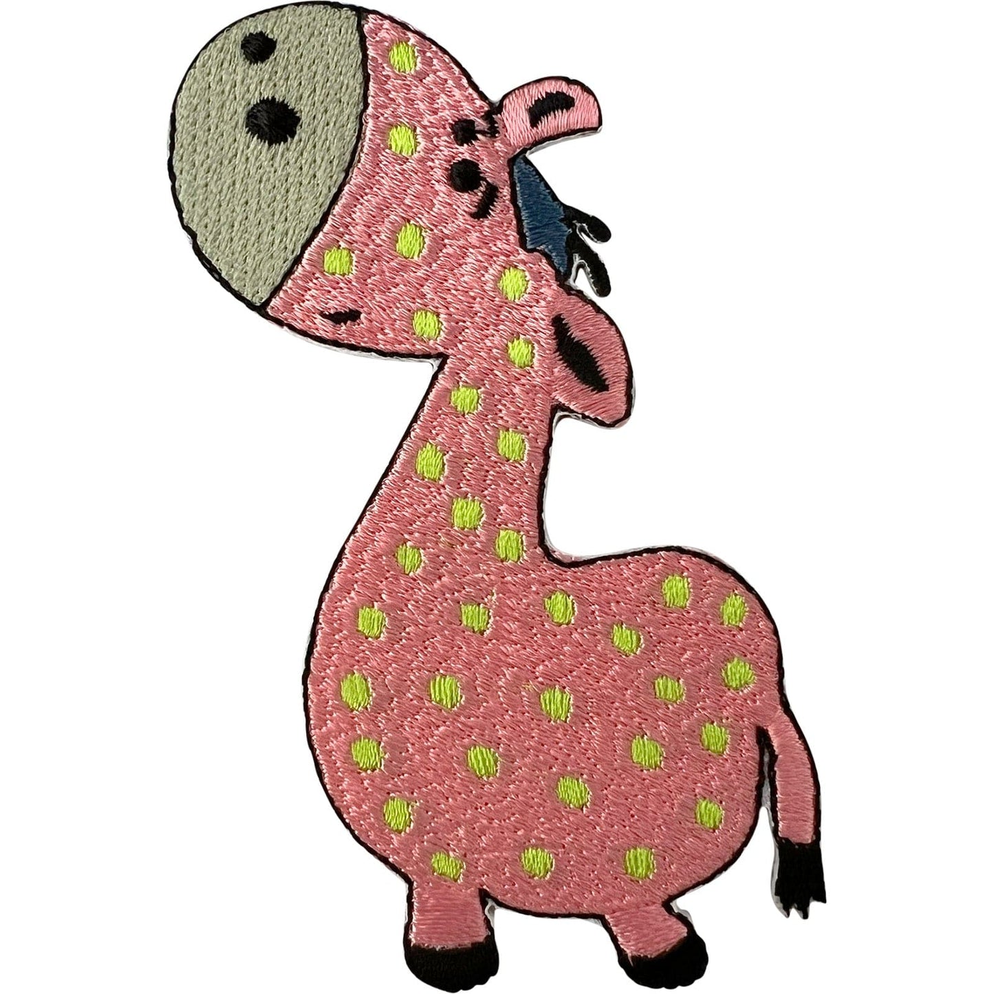 Pink Giraffe Patch Iron Sew On Clothes Embroidered Badge Animal Crafts Applique