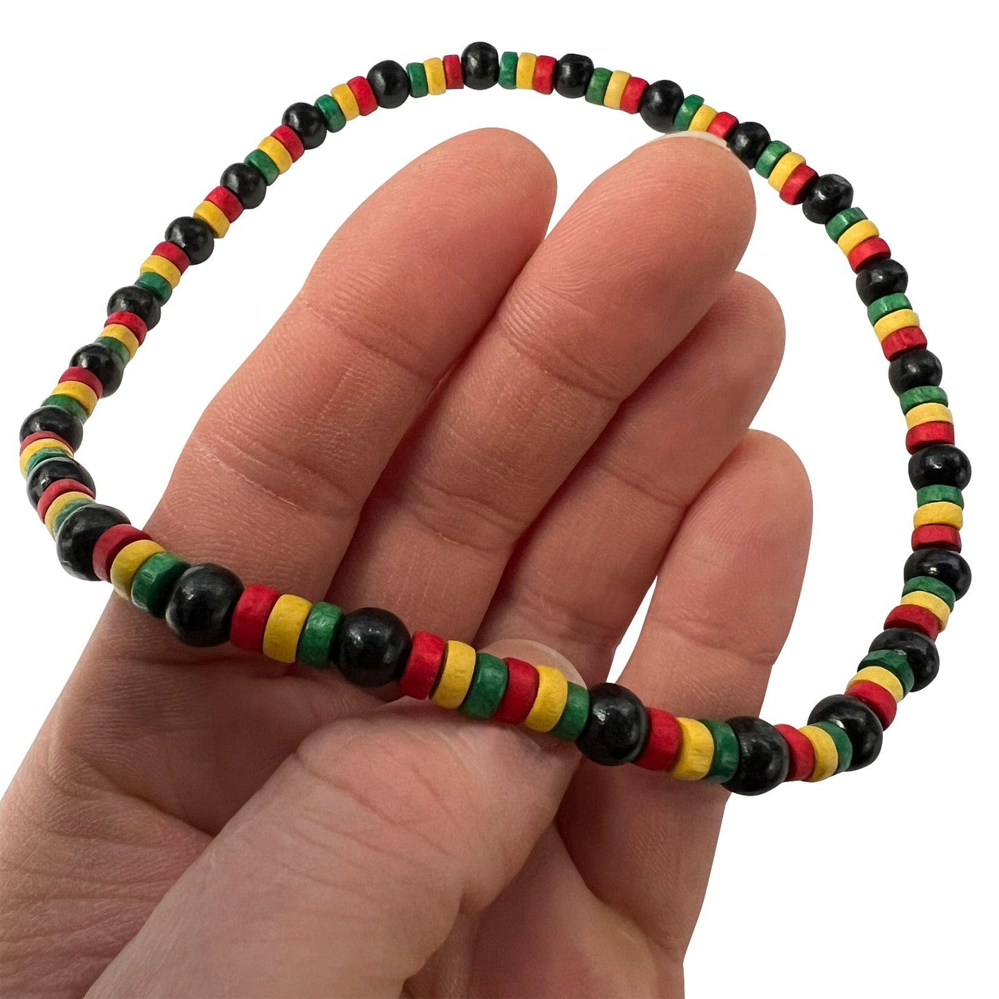 Rasta Wood Bead Necklace Chain Mens Womens Ladies Girls Boys Handmade Jewellery