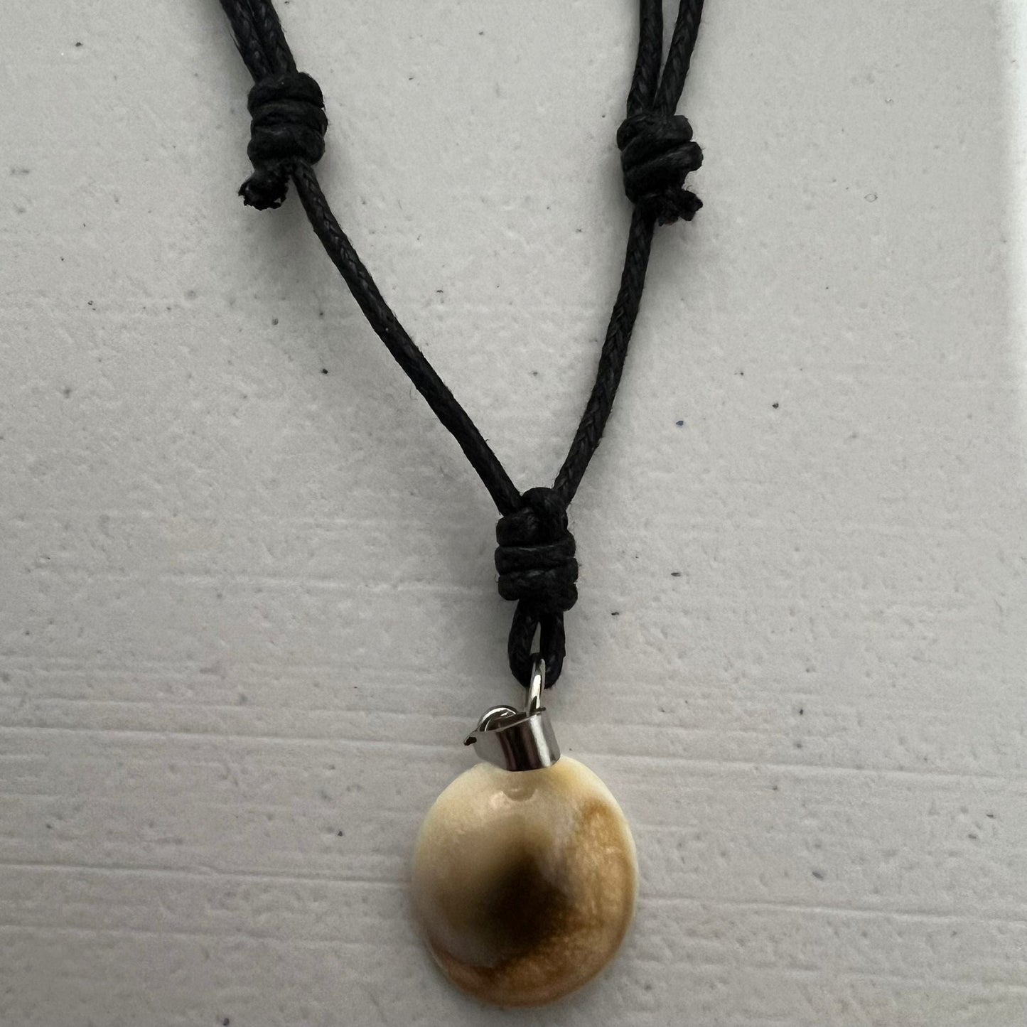 Shiva Eye Shell Pendant Black Cord Necklace Chain Mens Womens Boy Girl Jewellery