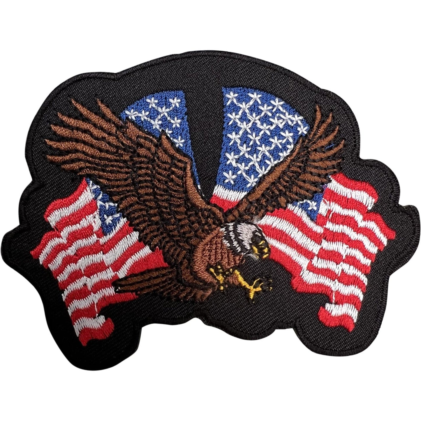 USA Eagle Flag Patch Iron On Sew On Clothes United States of America Biker Badge