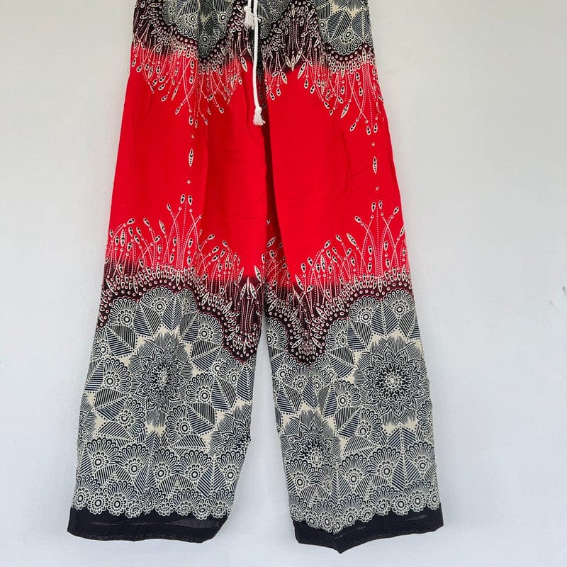 Womens Ladies Girls Black Red Harem Pants Gypsy Hippy Summer Rayon Yoga Trousers