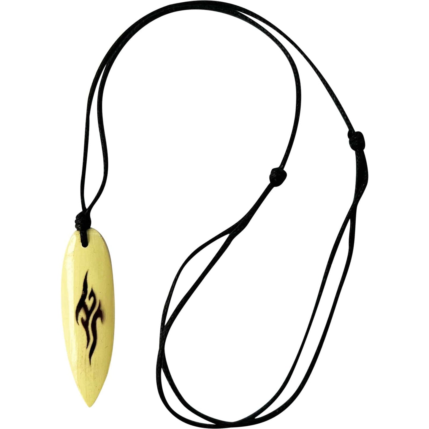 Wooden Surfboard Pendant Necklace Black Cord Chain Mens Womens Surfing Jewellery