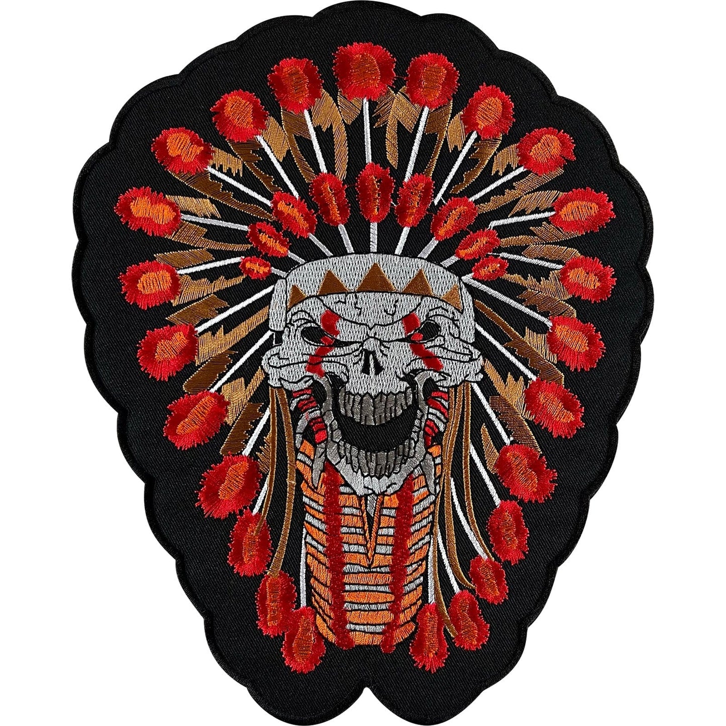 Big Large Skull Indian Patch Iron On Sew On Coat Denim Leather Motorbike Jacket