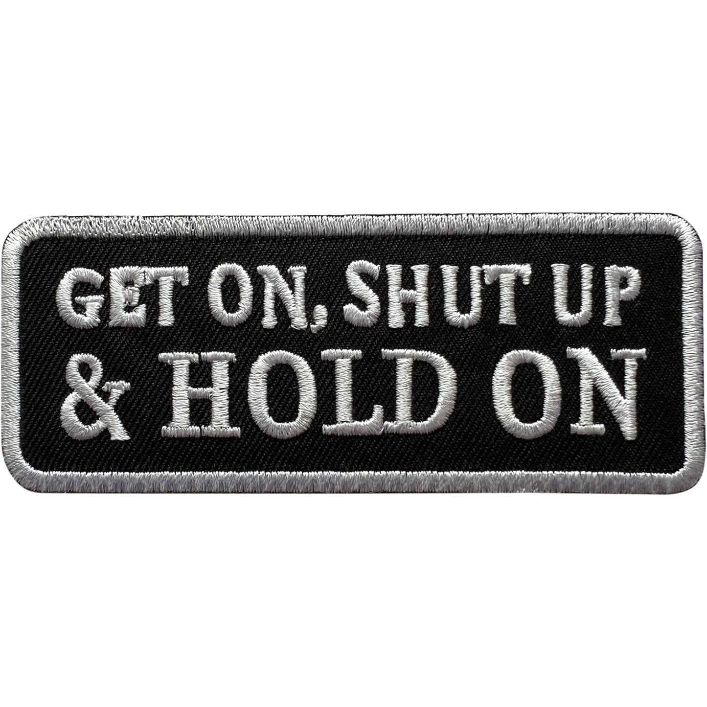 Biker Patch Iron Sew On Jacket Bag Motorcycle Motorbike Black Embroidered Badge