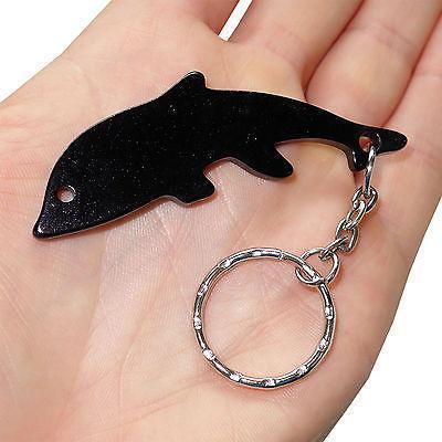 Black Dolphin Key Ring Chain Fob Bottle Opener Keyring Keychain Party Bag Filler