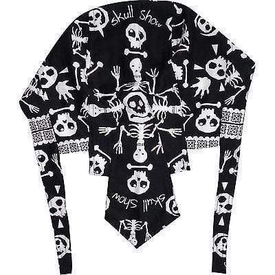 Black Durag Skull Bones Bandana Skeleton Motorcycle Biker Hat Cap Dorag Zandana
