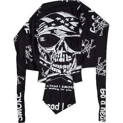 Black Durag Skull Ganja Bandana Skeleton Motorbike Biker Hat Cap Dorag Du Rag