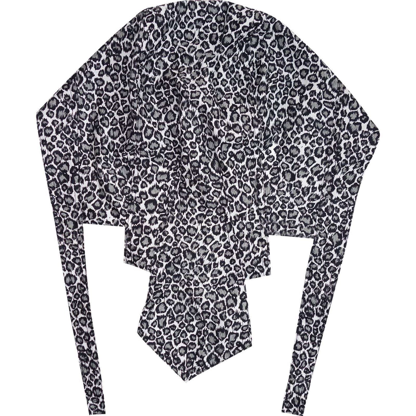 Black Grey Leopard Print Durag Bandana Motorcycle Biker Holiday Hat Cap Zandana