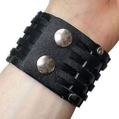 Black Leather Studded Bracelet Wristband Bangle Mens Womens Ladies Girls Boys Black Leather Studded Bracelet Wristband Bangle Mens Womens Ladies Girls Boys