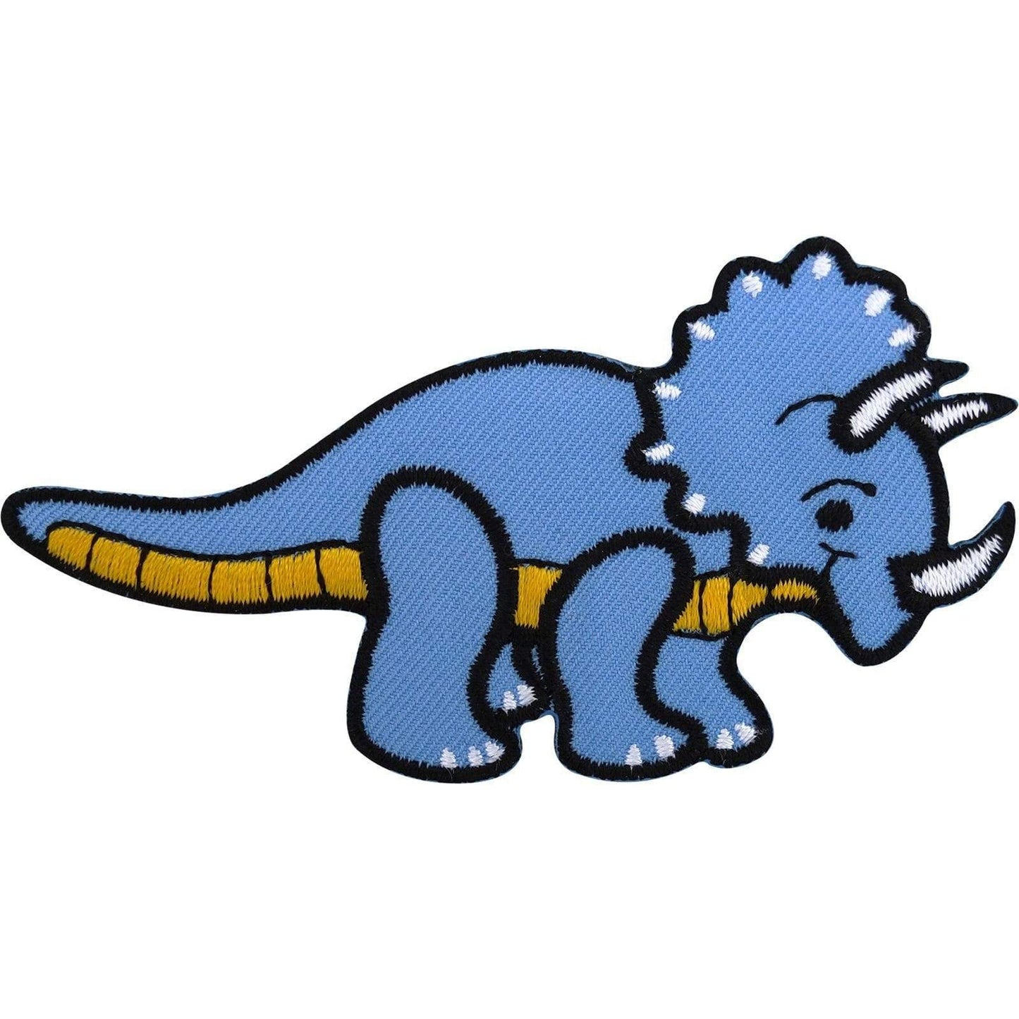 Cloth Patch Dinosaur Iron On Badge / Sew On T Shirt Bag Embroidered Triceratops