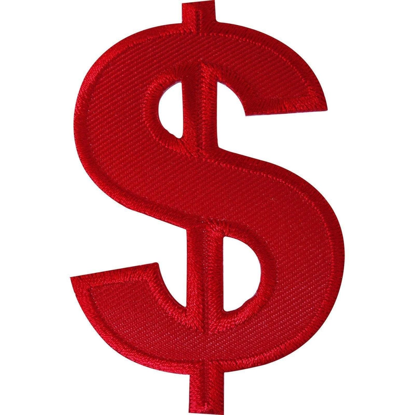 Embroidered Red US Dollar Sign Patch Badge Iron Sew On T Shirt Hat Bling Hip Hop