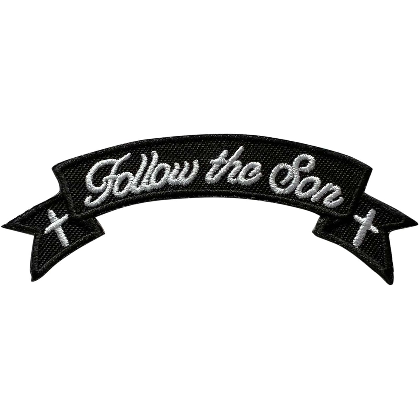 Follow The Son Patch Iron Sew On Jesus Cross Christian Biker Embroidered Badge