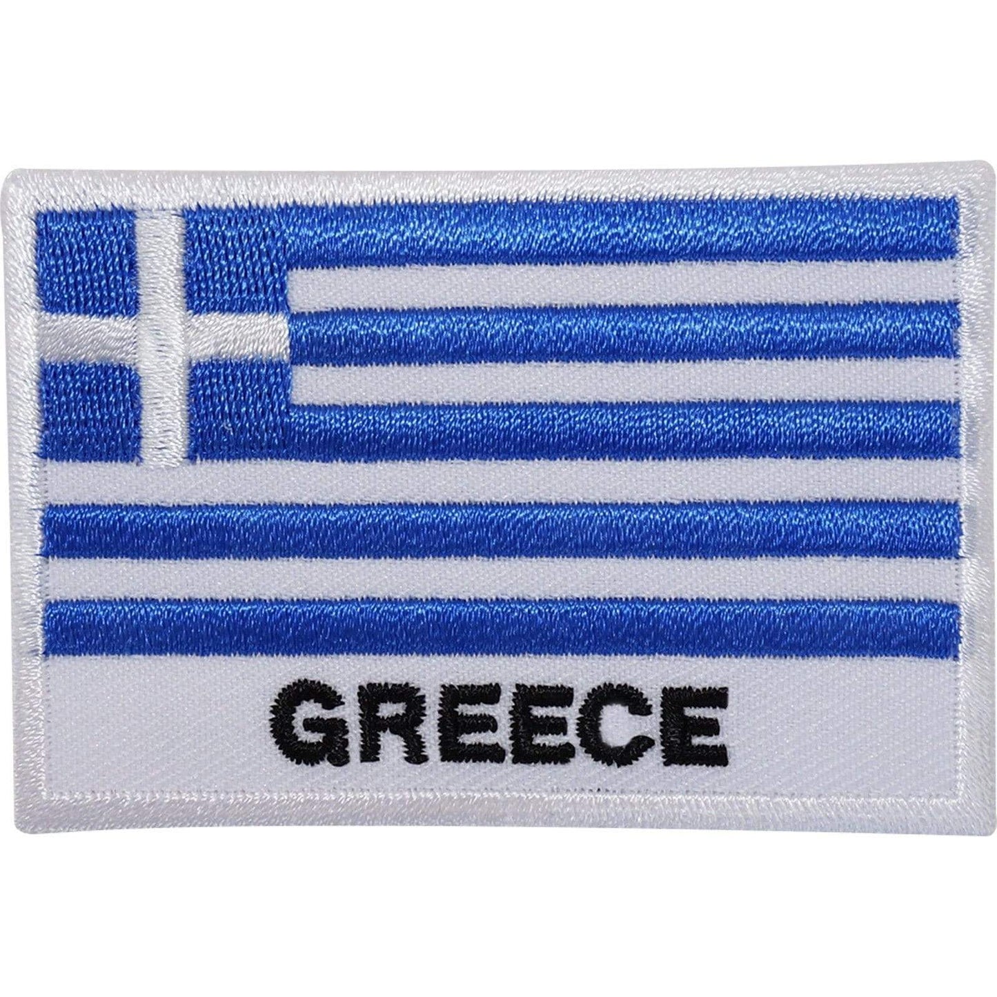 Greece Flag Embroidered Iron / Sew On Patch Greek Clothes Jeans Embroidery Badge