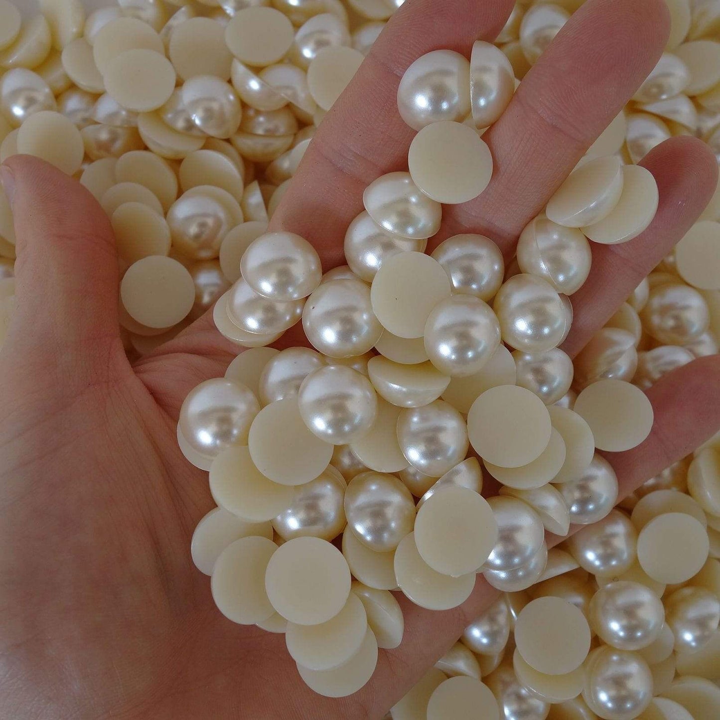 Imitation Pearls Flat Back Buttons Embellishments for Cards Art Crafts Hair Clip