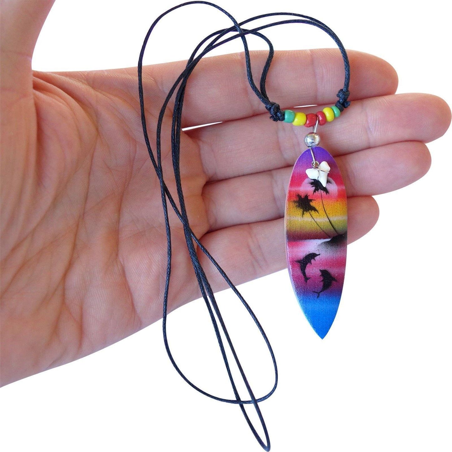 Shark Tooth Necklace Dolphin Pendant Chain Womens Girls Beach Sea Surf Jewellery