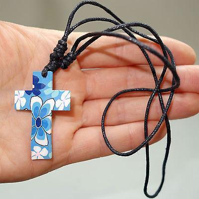 Jesus Cross Pendant Surf Necklace Chain Flower Power 60s 70s Fancy Dress Jewelry Jesus Cross Pendant Surf Necklace Chain Flower Power 60s 70s Fancy Dress Jewelry