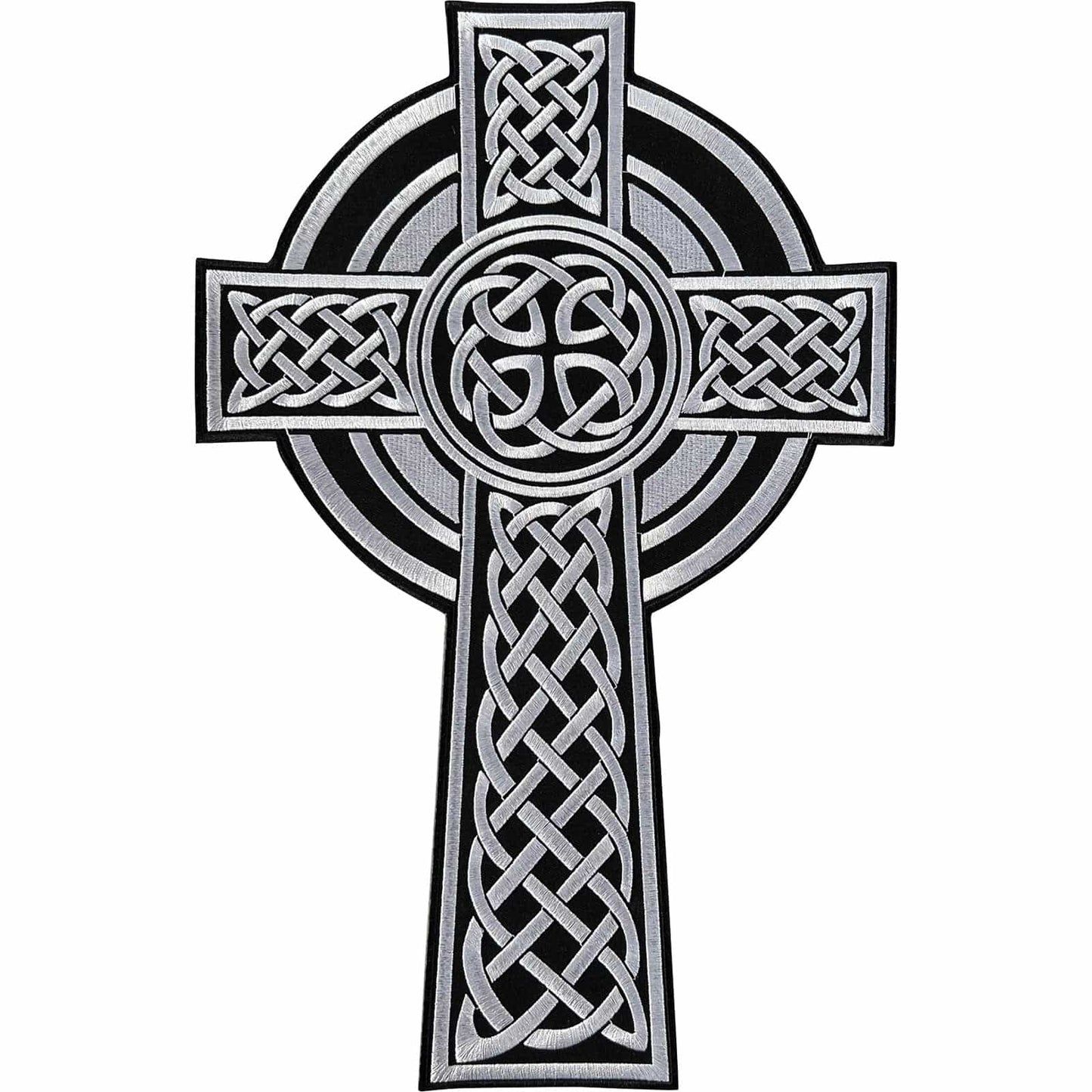 Large Celtic Knot Cross Patch Iron Sew On Jacket Clothes Big Embroidered Badge
