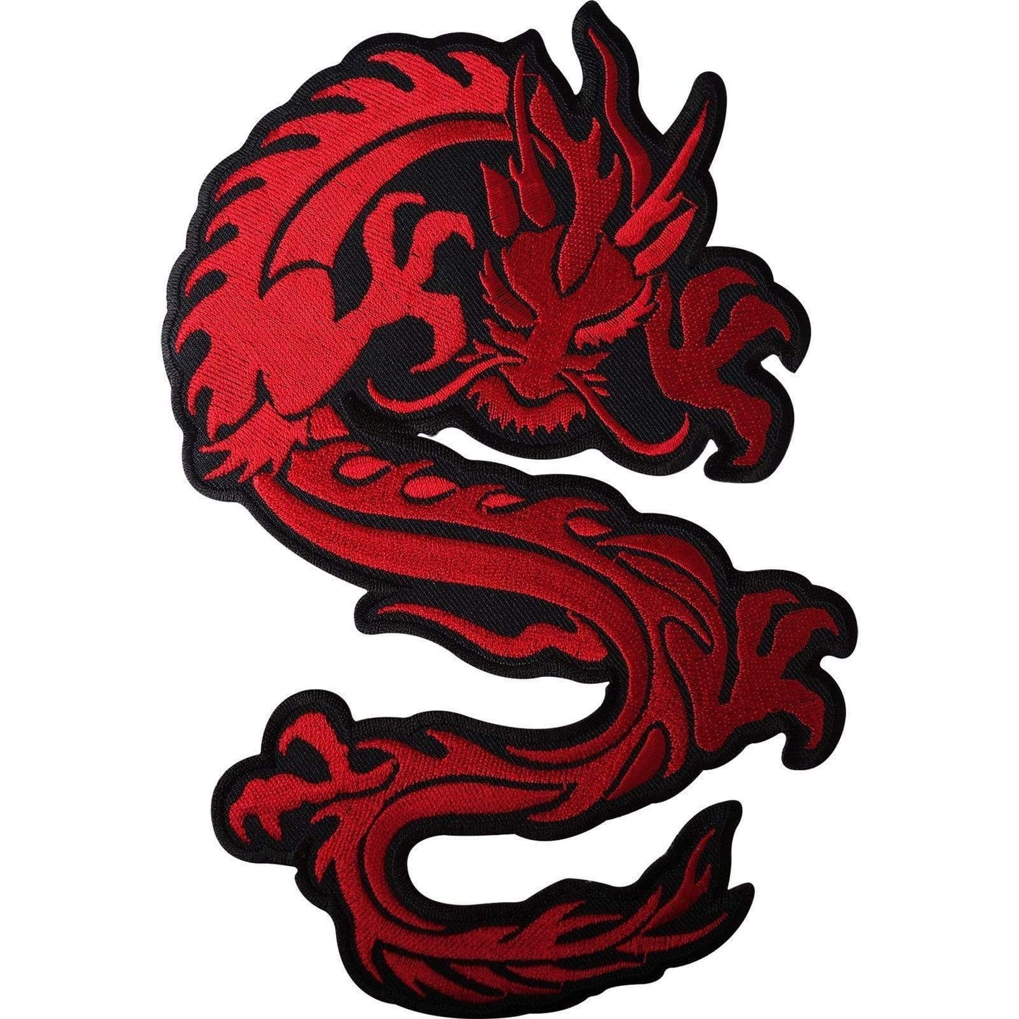 Large Iron On Embroidered Chinese Dragon Patch / Sew On Jacket Shirt Biker Badge