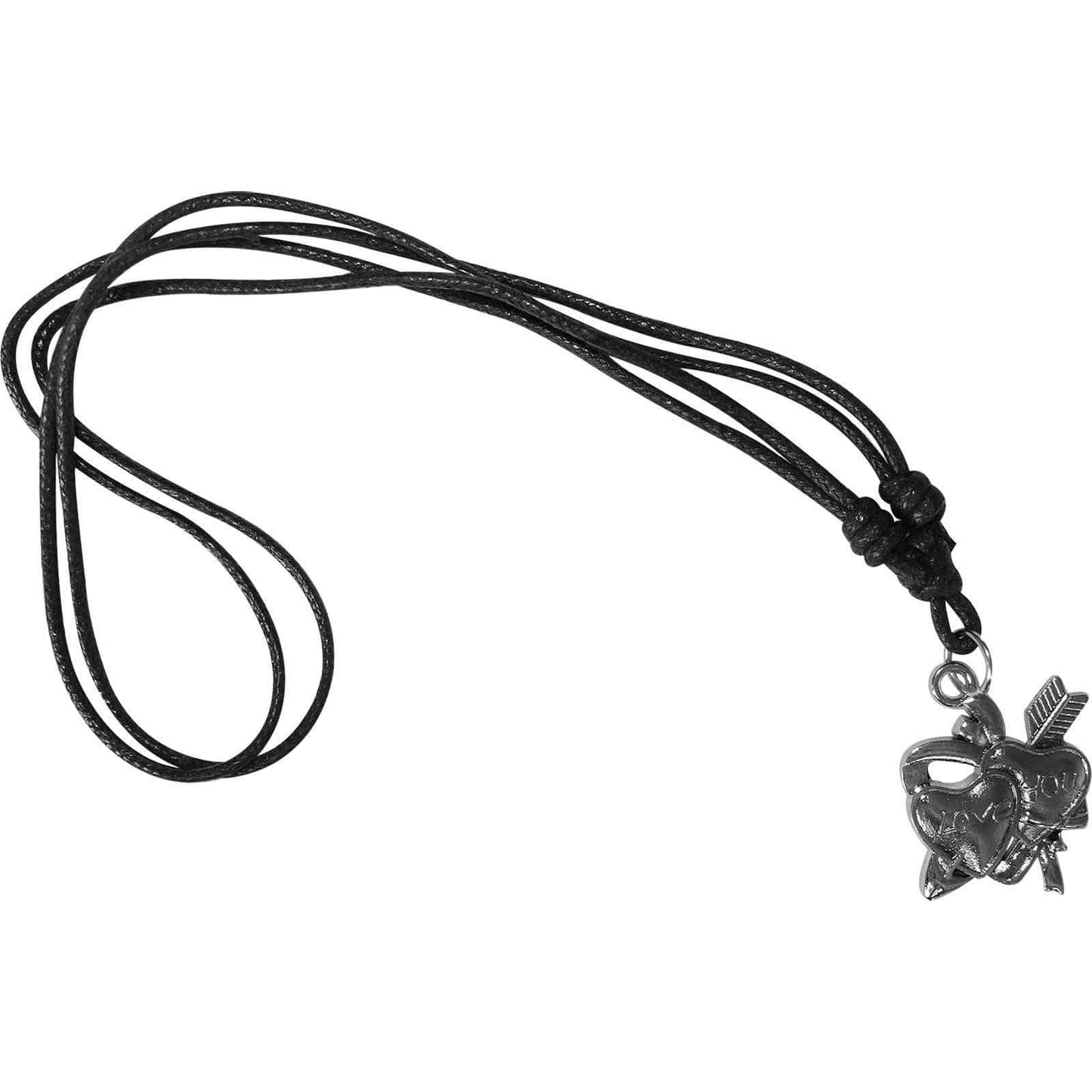 Love Heart Arrow Pendant Chain Necklace Womens Girls Kids Silver Metal Jewellery