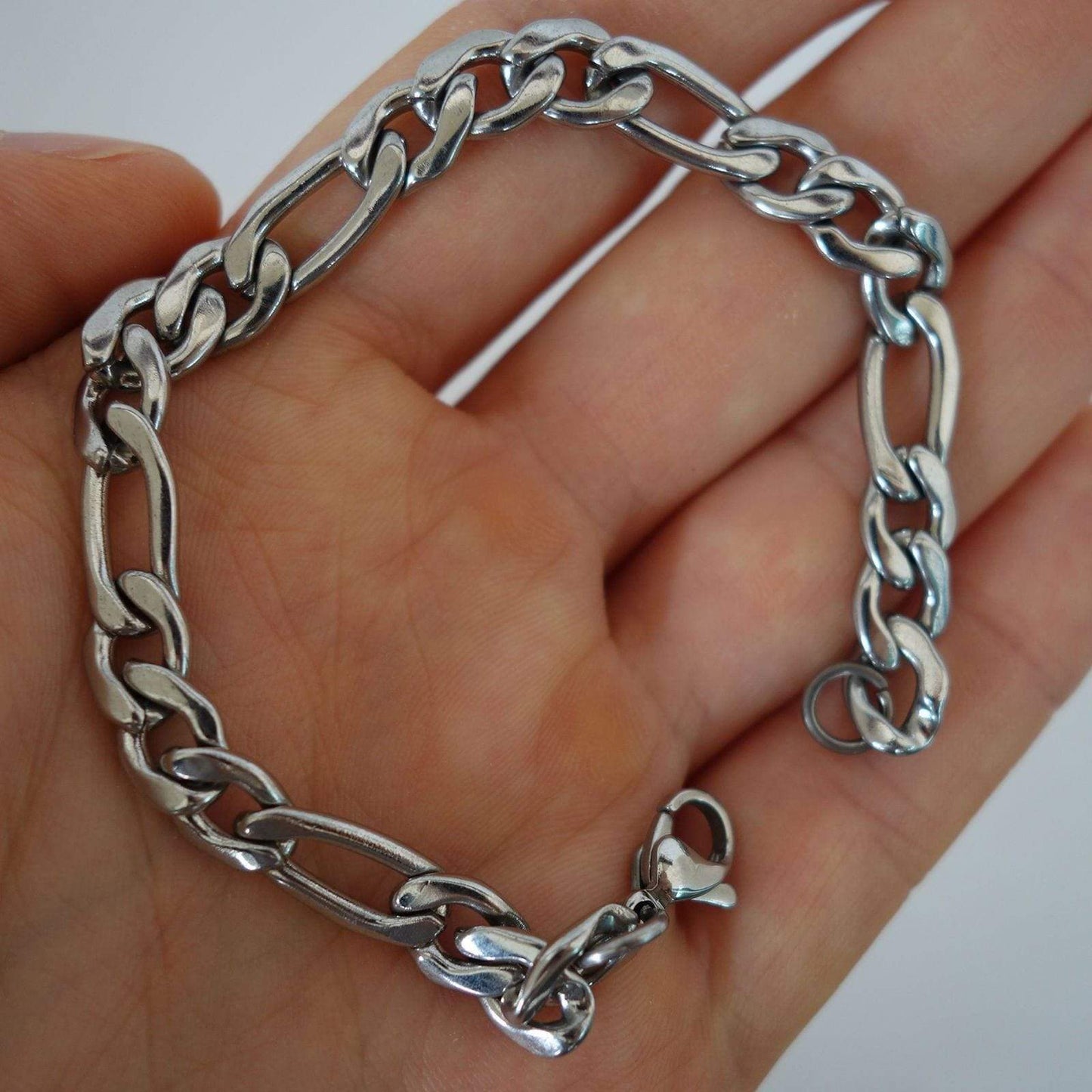 Mens Silver Colour Solid Steel Curb Bracelet Mans Metal Chain Jewellery Jewelry Mens Silver Colour Solid Steel Curb Bracelet Mans Metal Chain Jewellery Jewelry