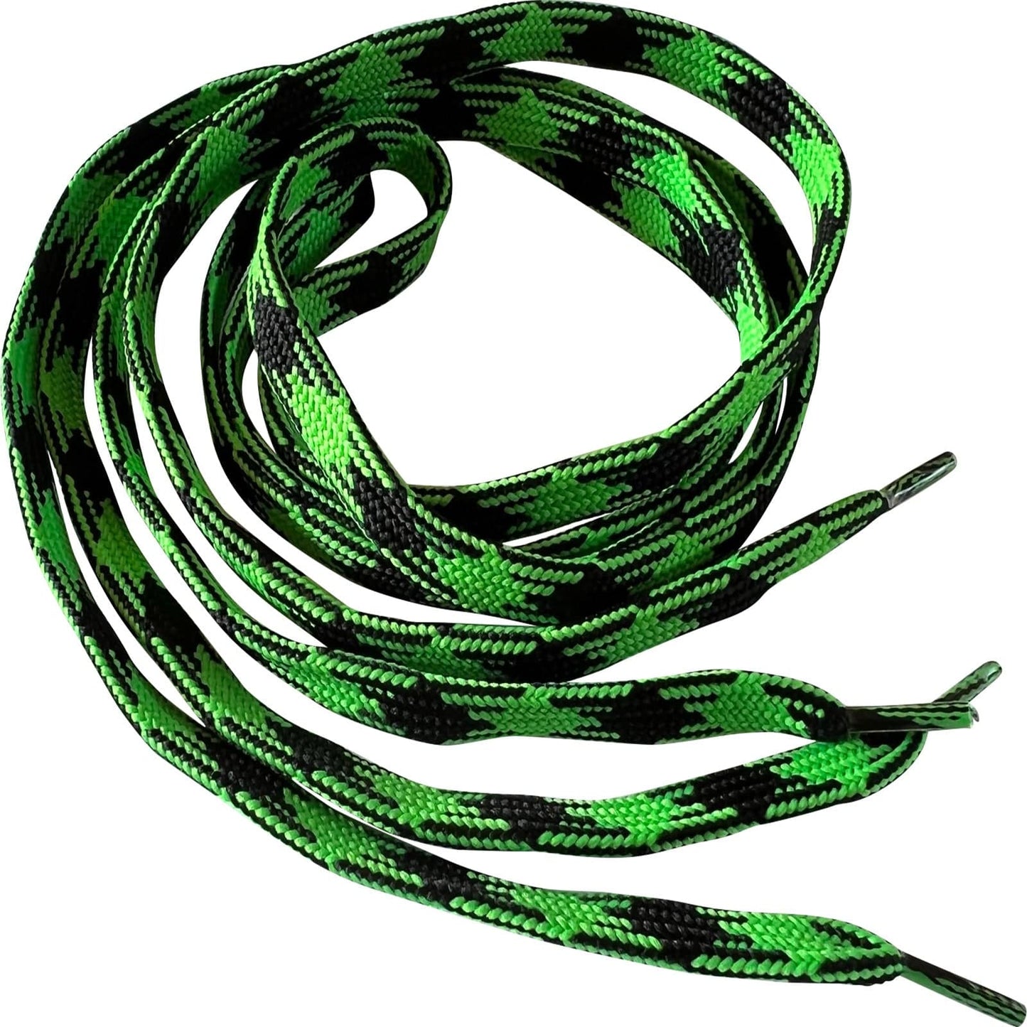 Pair of Black Green Shoe Trainer Laces Mens Womens Boys Girls Childrens Ladies