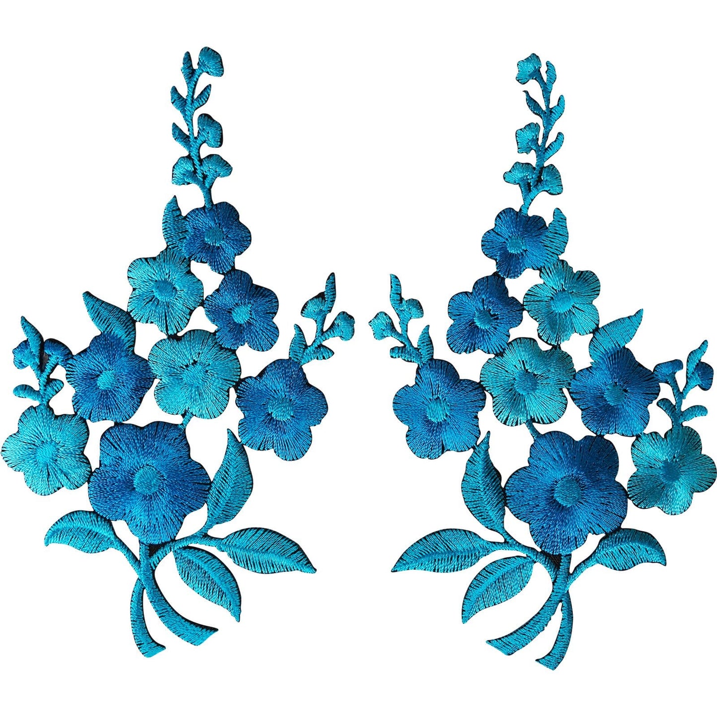 Pair of Flower Patches Iron Sew On Jeans Dress Embroidered Patch Badge Flowers