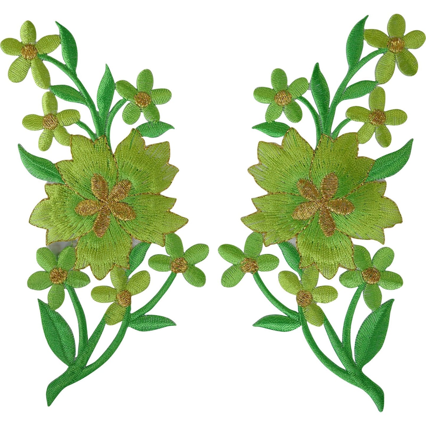 Pair of Flower Patches Iron Sew On T Shirt Bag Jeans Dress Patch Flowers Badge