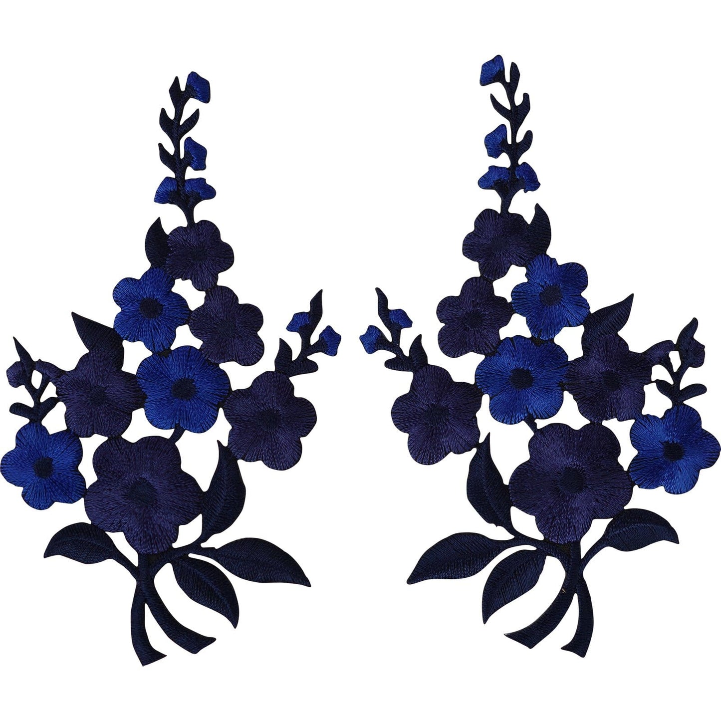 Pair of Flower Patches Iron Sew On T Shirt Dress Jeans Embroidered Patch Badge