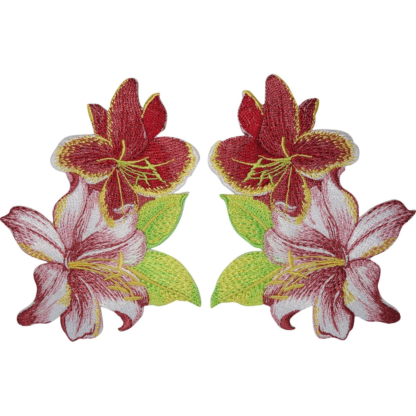 Pair of Iron On Flower Patches Sew On Patch Clothing Jeans Dress Flowers Badges