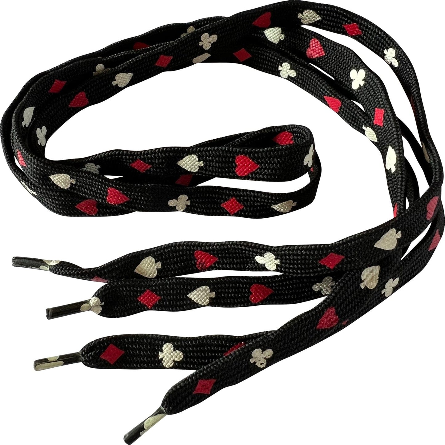 Pair of Mens Womens Boys Black Playing Cards Casino Poker Trainers Shoe Laces
