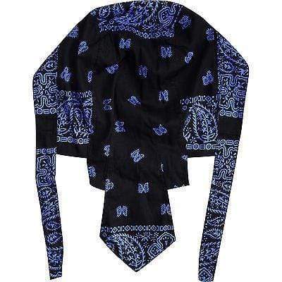 Paisley Leaf Black Tie Back Bandana Chef Skull Cap Head Scarf Running Sun Hat