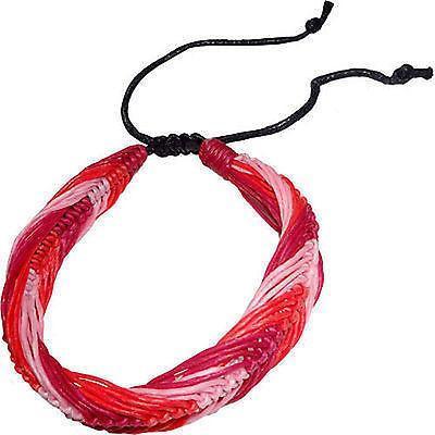 Pink Red Bracelet Wristband Bangle Womens Ladies Girls Children Surfer Jewellery