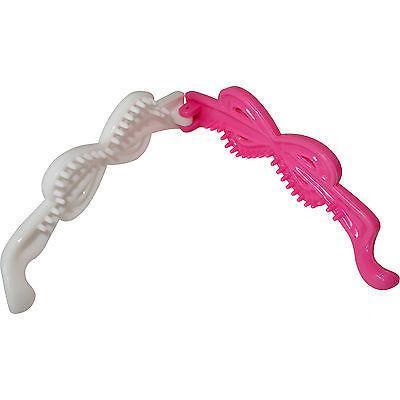 Pink White Hair Bow Clip Grip Clamp Clasp Barrette Claw Girls Childrens Toddlers