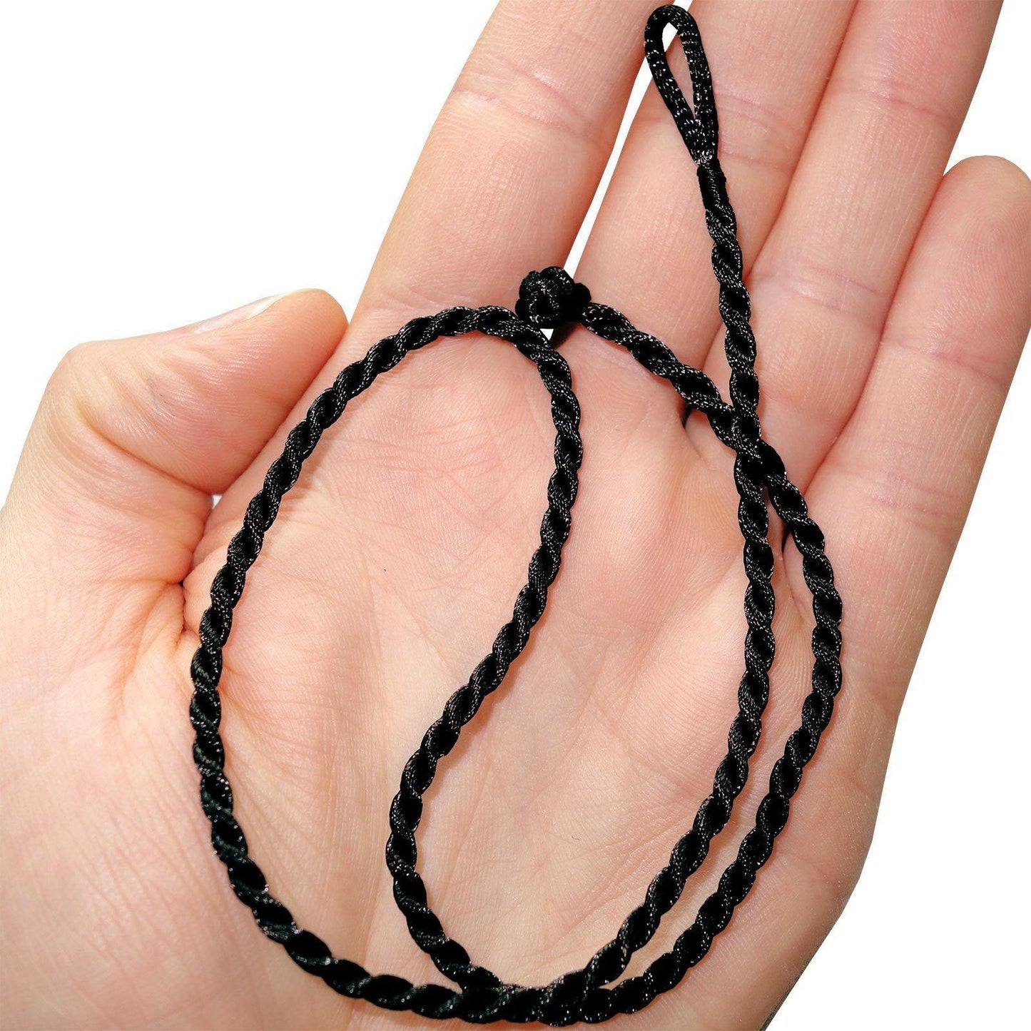 Plain Black Twisted Rope Silk Cord Necklace Chain Choker Mens Womens Boys Girls