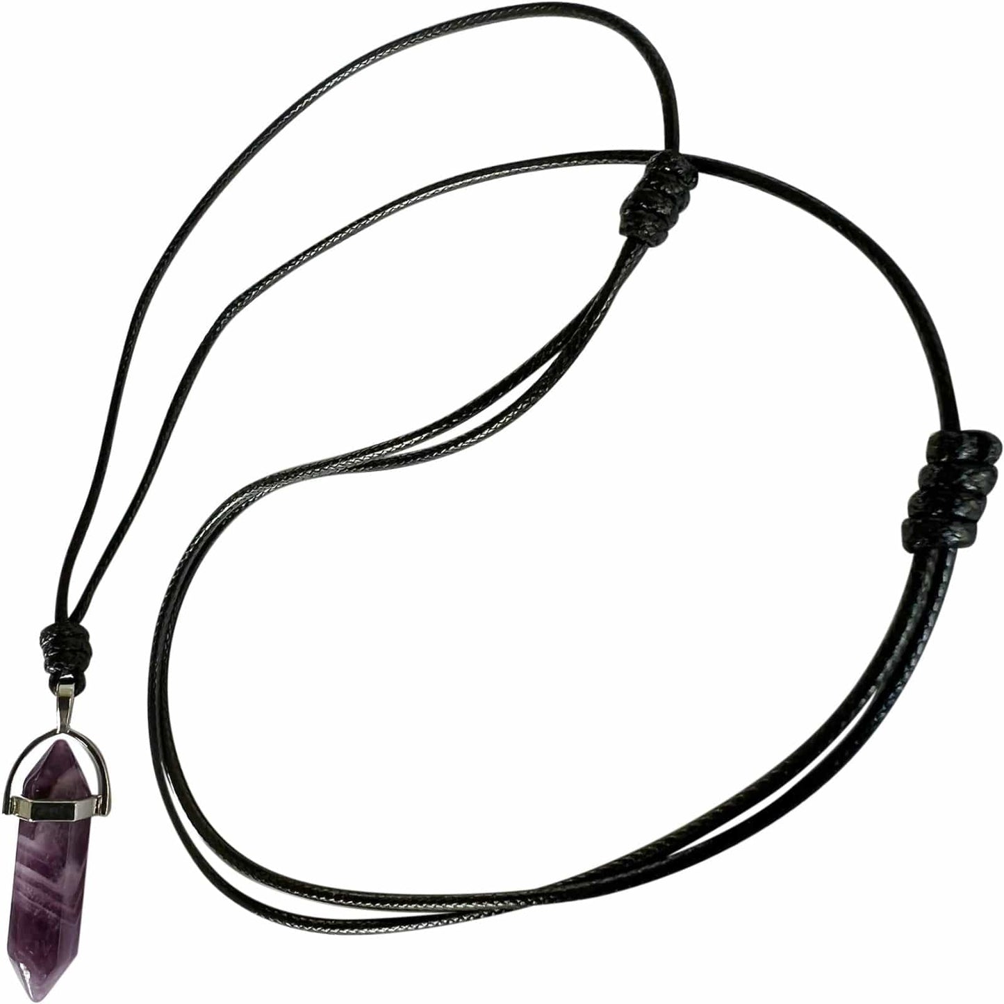 Quartz Amethyst Purple Crystal Necklace Pendant Womens Mens Girls Gem Jewellery