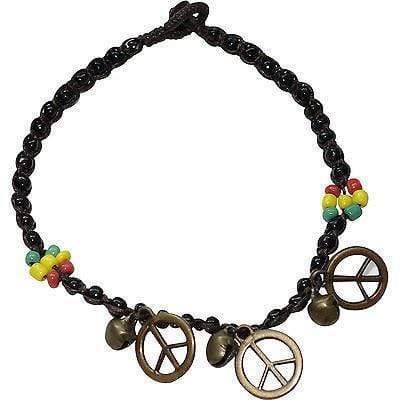 Rasta Flower Peace Sign Ankle Bracelet Foot Anklet Chain Feet Charm Jewellery